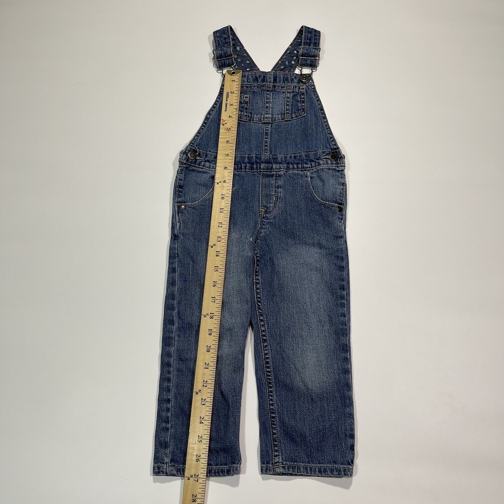 Vintage Oshkosh Genuine Kids Denim Bib Overalls Size 3T Premium Denim - Picture 8 of 11
